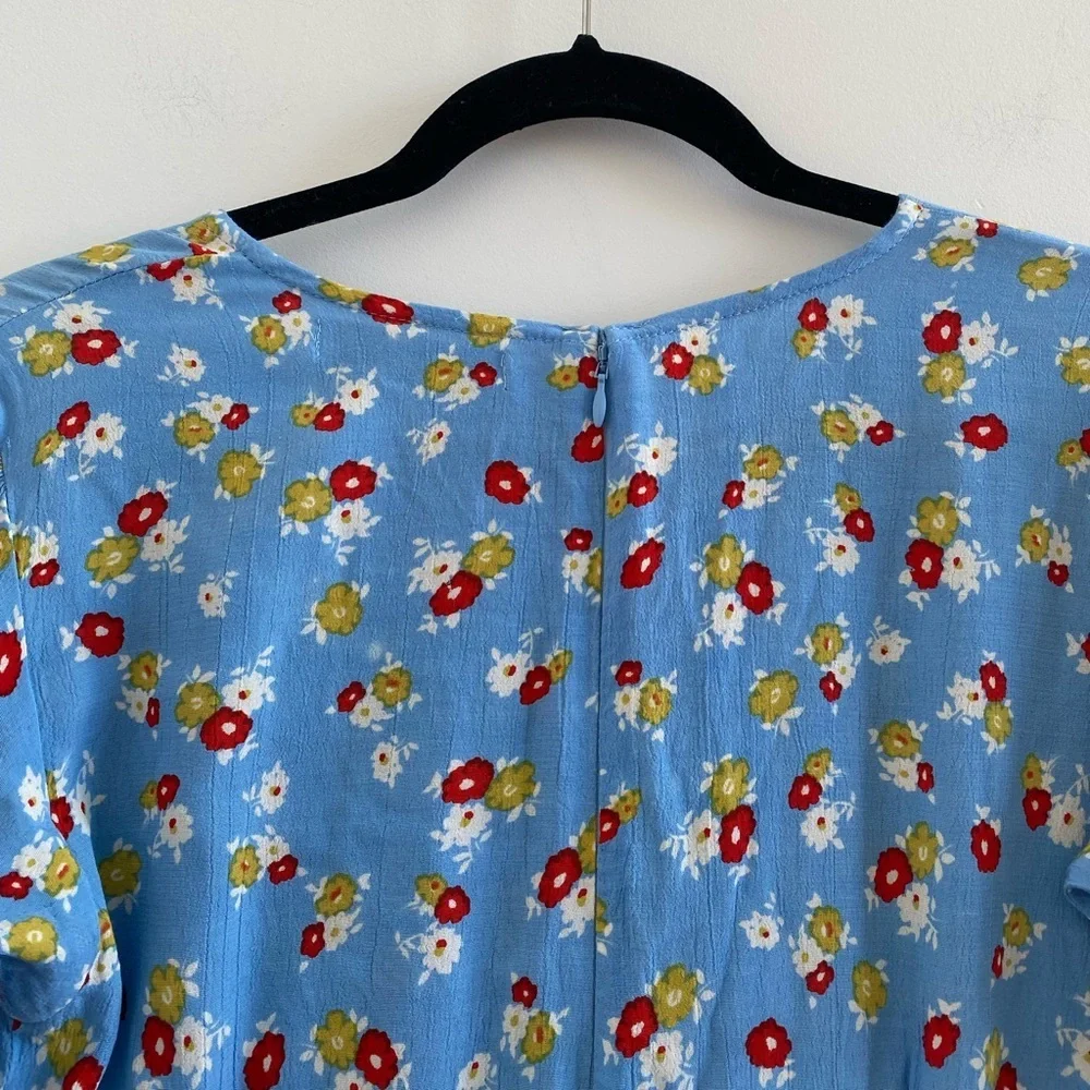 Faithfull The Brand Blue Erin Ditsy Floral Print Midi Dress Size 4 (Small) - Picture 11 of 12